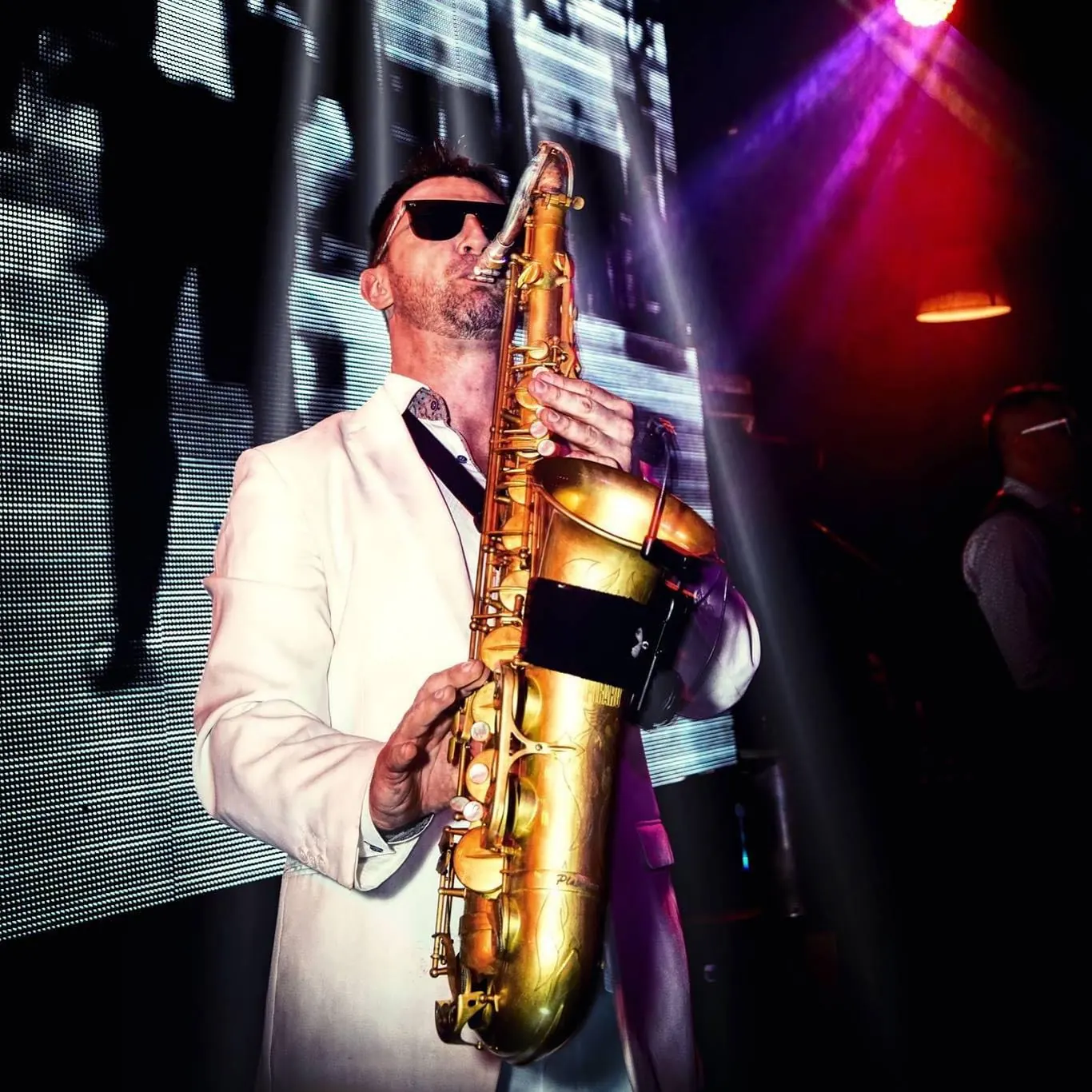 Live saxophone at a Toronto party
